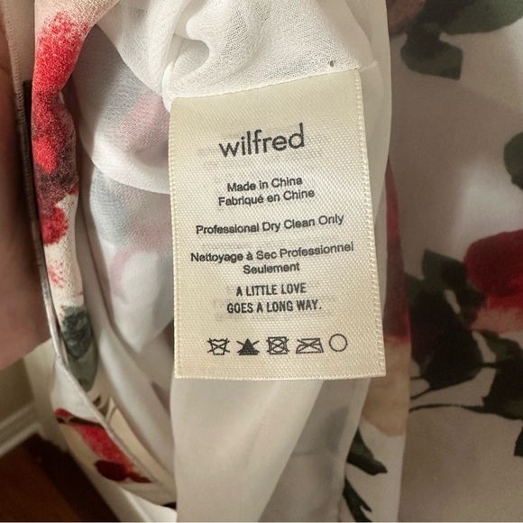 Aritzia Wilfred Sabine Dress White Floral Size L - Picture 9 of 12